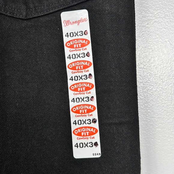 Wrangler Jeans Mens 40x30 Black Cowboy Cut Original Fit Made in USA NWT - Picture 6 of 12